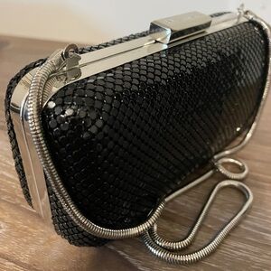 H by Halston Vintage Inspired Evening Bag  Hard Case Chain Strap Wedding Guest